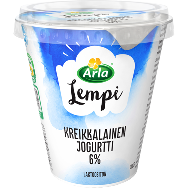 Arla Lempi kreikkalainen jogurtti 6% 300g, laktoositon