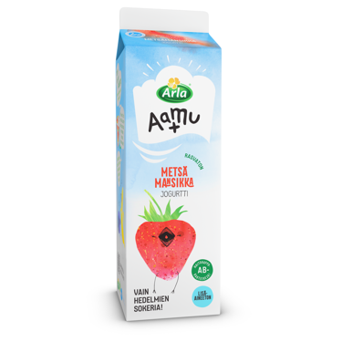 Arla Aamu+ AB rasvaton metsämansikkajogurtti 1kg laktoositon