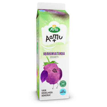 Arla Aamu+ karhunvatukkajogurtti 1kg laktoositon