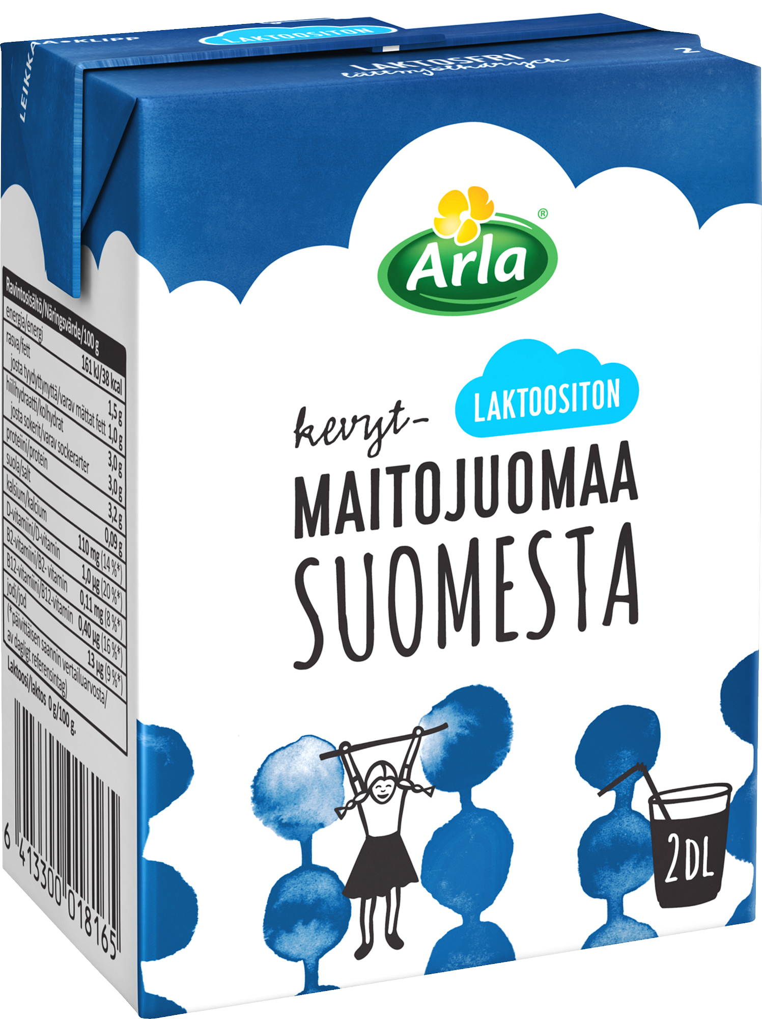 Arla laktoositon kevytmaitojuoma suomi 2dl (UHT)