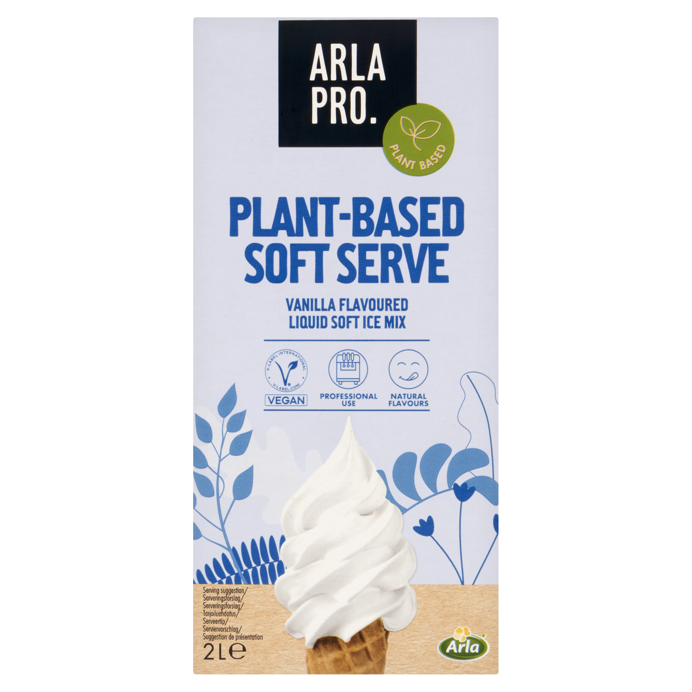 Arla Pro Plant-Based Soft Serve Vanilla Flavoured Liquid Soft Ice Mix 2L