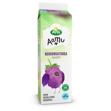 Arla Aamu+ karhunvatukka jogurtti 1kg laktoositon