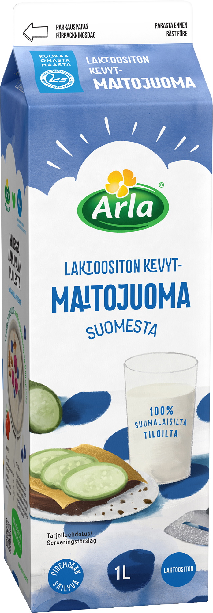 Arla laktoositon kevytmaitojuoma Suomi 1L (ESL)