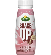 Arla Shake Up Strawberry & Cream laktoositon 240ml