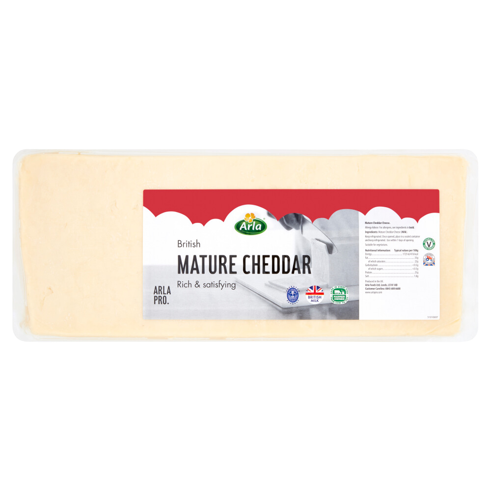 Arla Pro British Mature Cheddar Cheese Block 5kg