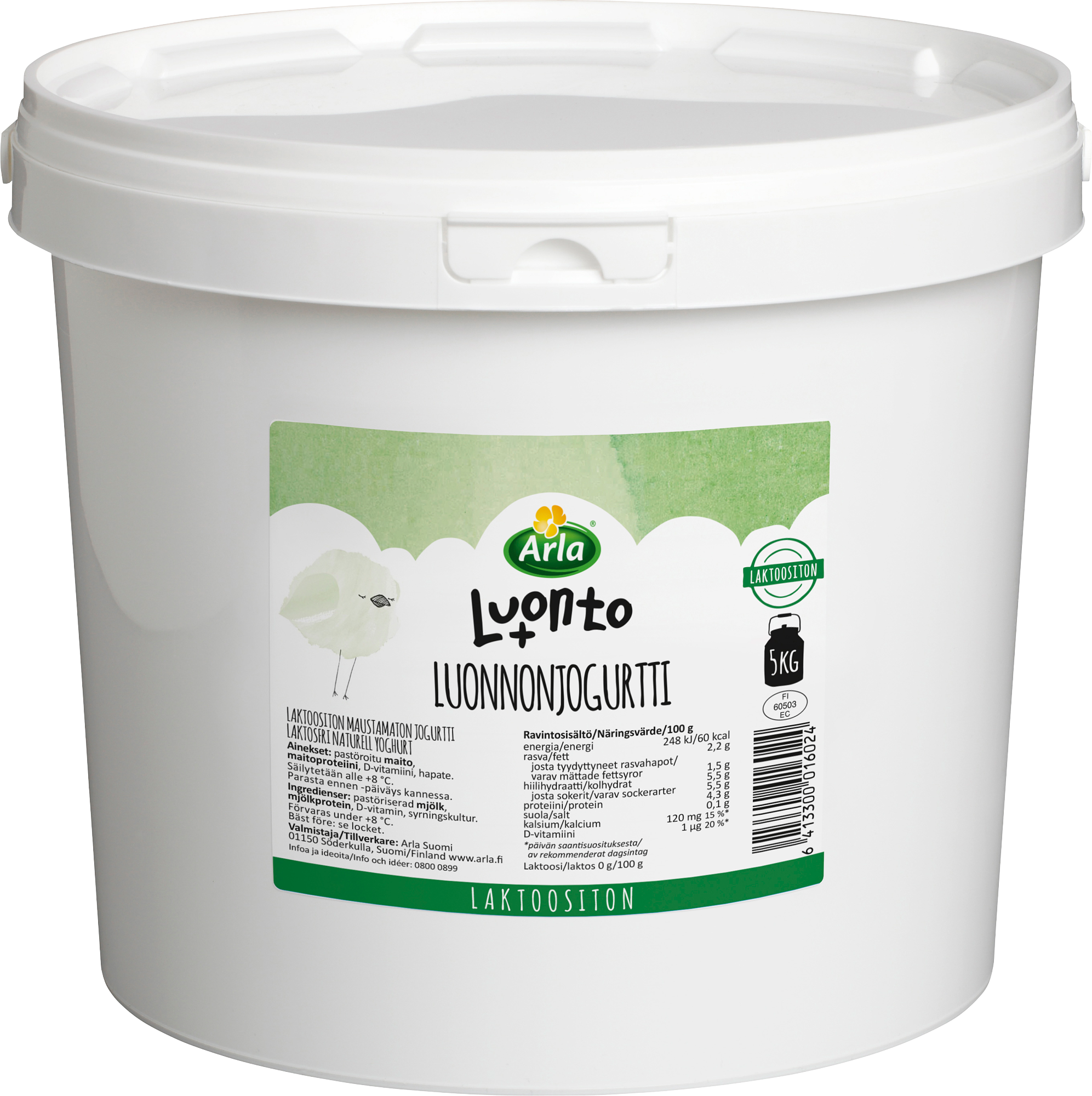 Arla Luonto+ AB luonnonjogurtti 5kg laktoositon