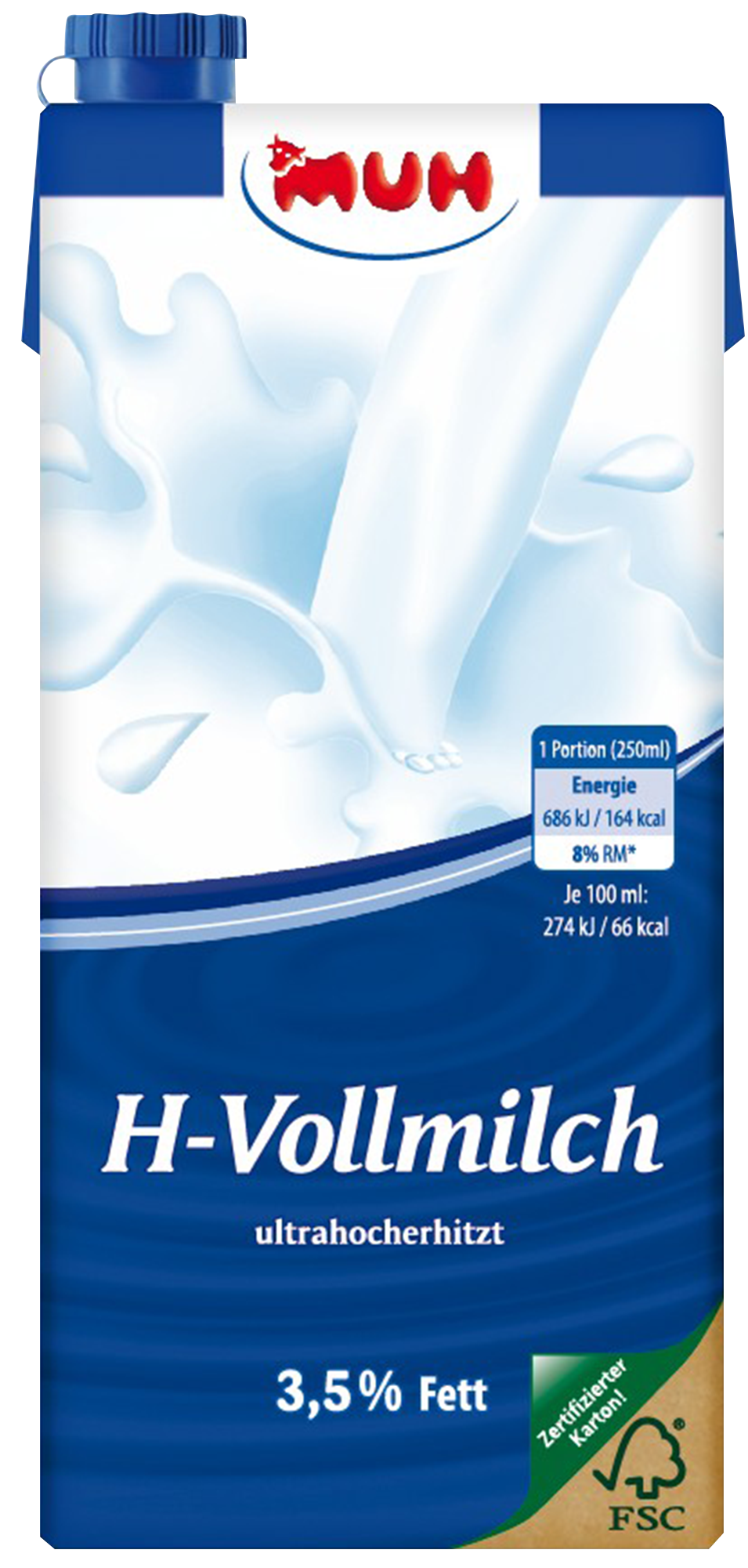 H-Milch 3,5% Fett mit Verschluss