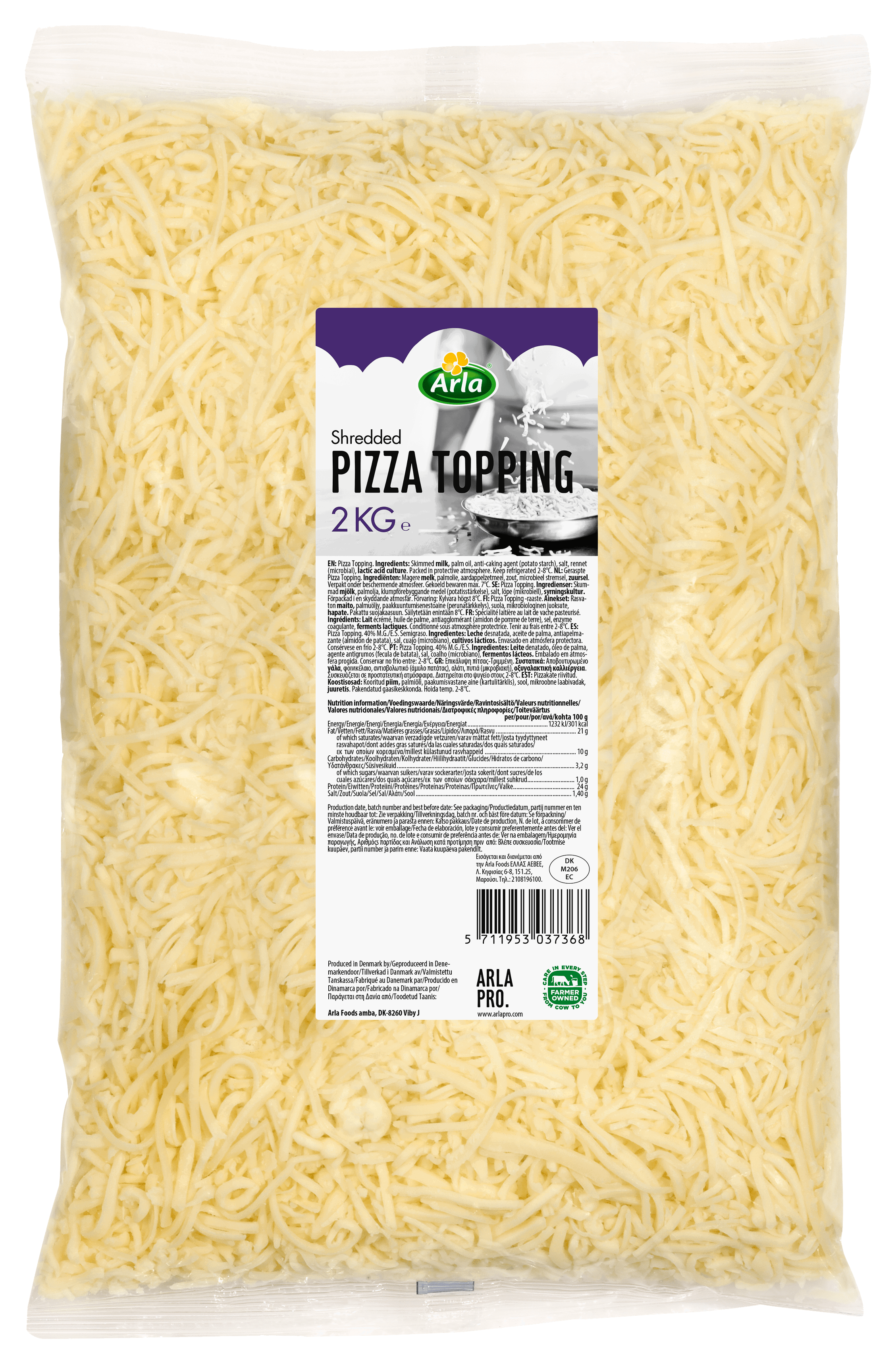 Pizza topping râpé 3,2mm 2kg