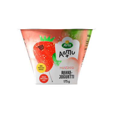 Arla Aamu+ mansikkarahkajogurtti 175g laktoositon